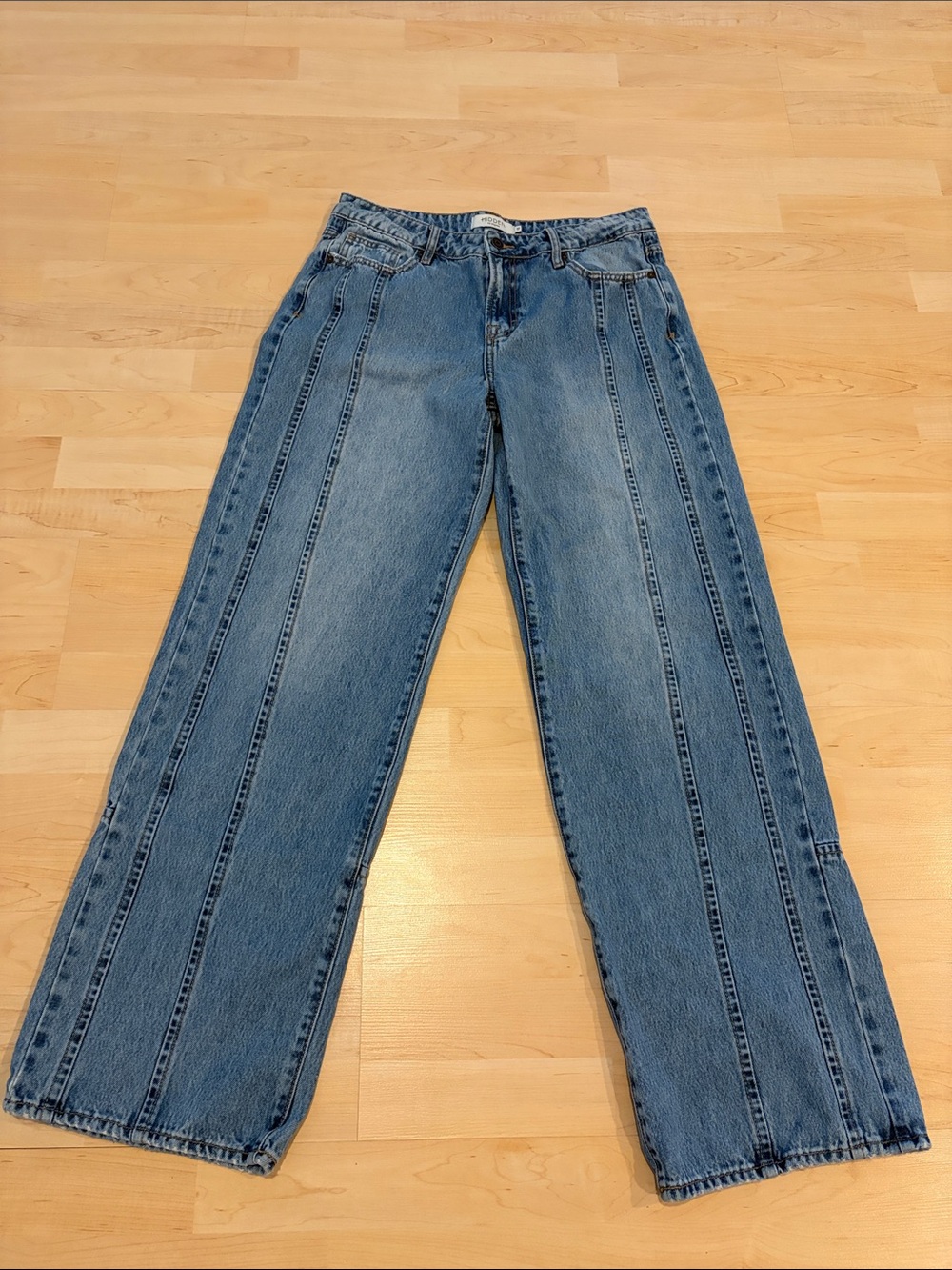Hidden Los Angeles Y2K Wide Leg Baggy Jeans Women’s Size 27 Light Wash Mid Rise